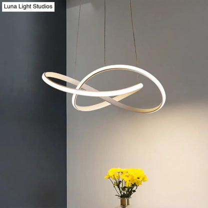 DecorBites™ Contemporary LED Chandelier Black/White Ceiling Lamp with Metallic Shade in Warm/White Light