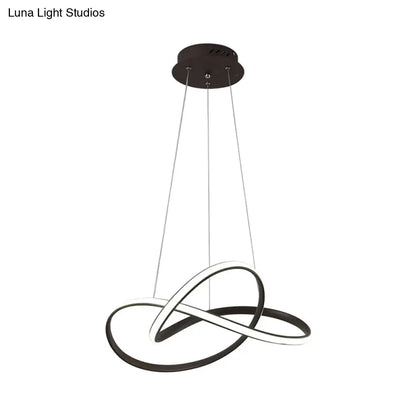 DecorBites™ Contemporary LED Chandelier Black/White Ceiling Lamp with Metallic Shade in Warm/White Light
