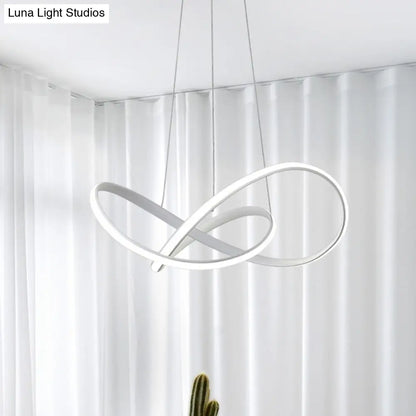 DecorBites™ Contemporary LED Chandelier Black/White Ceiling Lamp with Metallic Shade in Warm/White Light