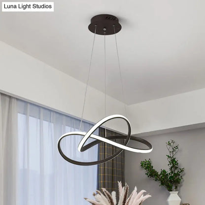 DecorBites™ Contemporary LED Chandelier Black/White Ceiling Lamp with Metallic Shade in Warm/White Light