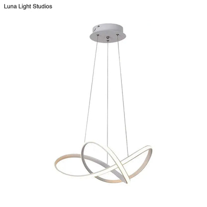 DecorBites™ Contemporary LED Chandelier Black/White Ceiling Lamp with Metallic Shade in Warm/White Light
