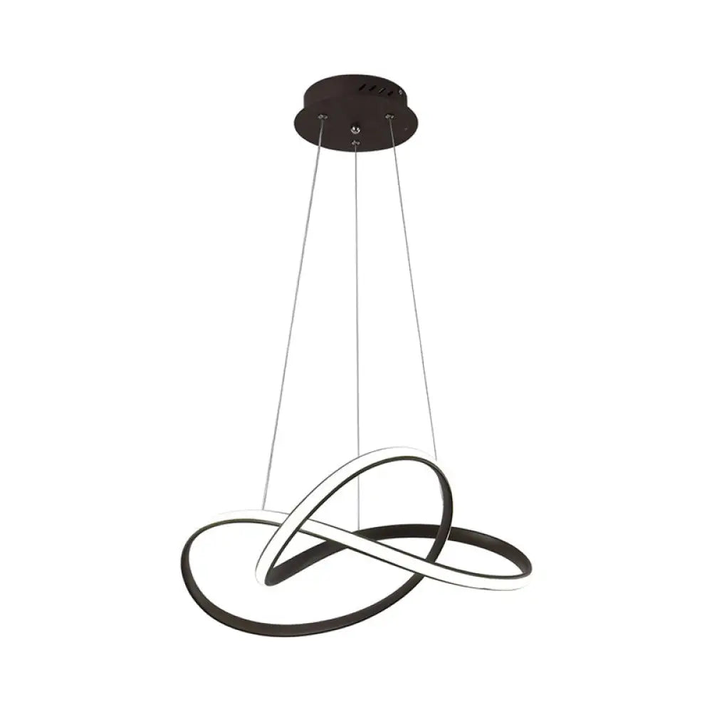 DecorBites™ Contemporary LED Chandelier Black/White Ceiling Lamp with Metallic Shade in Warm/White Light