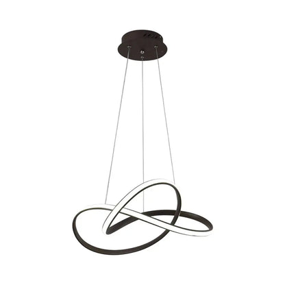 DecorBites™ Contemporary LED Chandelier Black/White Ceiling Lamp with Metallic Shade in Warm/White Light