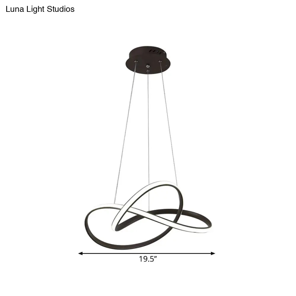 DecorBites™ Contemporary LED Chandelier Black/White Ceiling Lamp with Metallic Shade in Warm/White Light