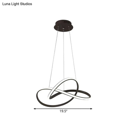 DecorBites™ Contemporary LED Chandelier Black/White Ceiling Lamp with Metallic Shade in Warm/White Light