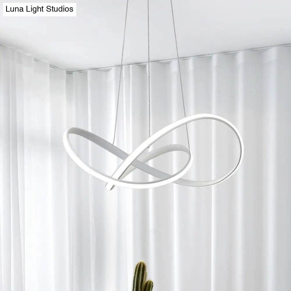 DecorBites™ Contemporary LED Chandelier Black/White Ceiling Lamp with Metallic Shade in Warm/White Light