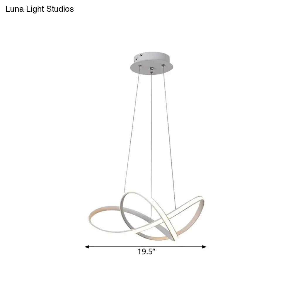 DecorBites™ Contemporary LED Chandelier Black/White Ceiling Lamp with Metallic Shade in Warm/White Light