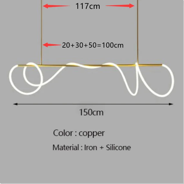 Contemporary LED Chandelier for Dining Room Lighting - Neutral light 4000K / gold 150 cm / CHINA