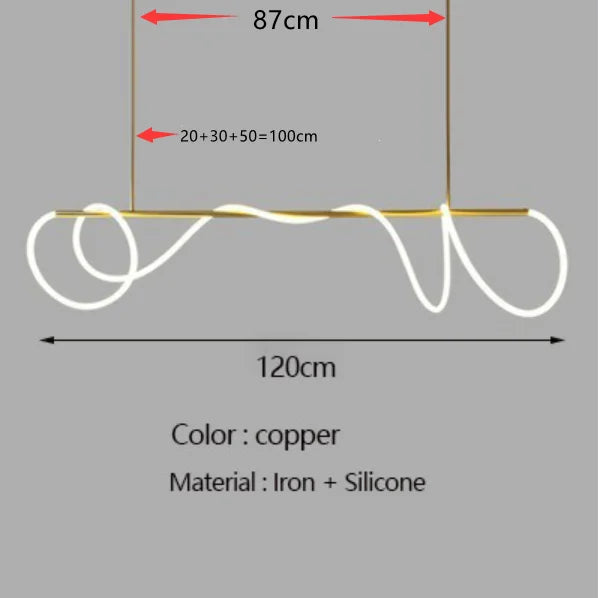 Contemporary LED Chandelier for Dining Room Lighting - Warm White 3000K / gold 120 cm / CHINA