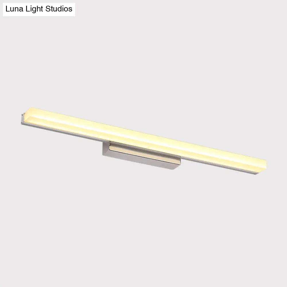 Lámpara de tocador DecorBites™ contemporánea LED cromada con pantalla metálica estilizada para baño