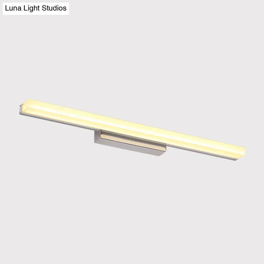 Lámpara de tocador DecorBites™ contemporánea LED cromada con pantalla metálica estilizada para baño