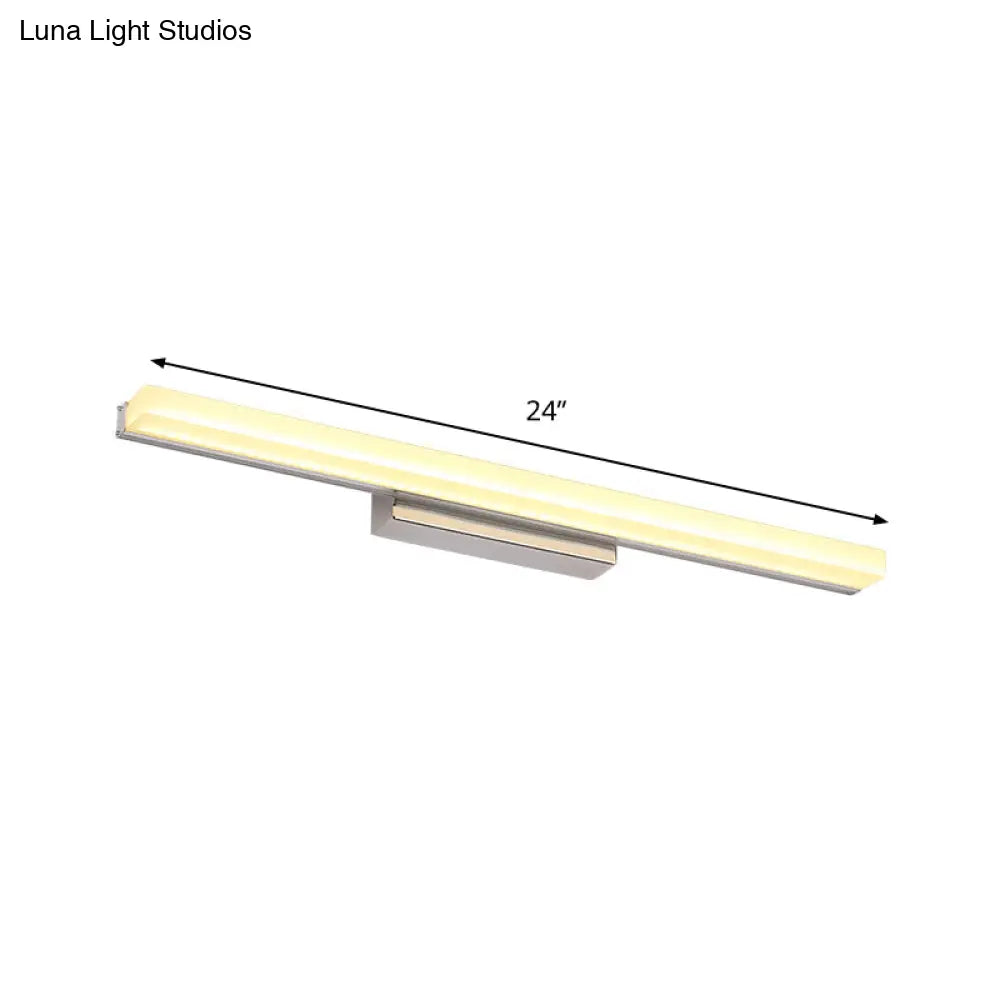 Lámpara de tocador DecorBites™ contemporánea LED cromada con pantalla metálica estilizada para baño