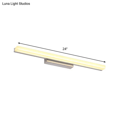 Lámpara de tocador DecorBites™ contemporánea LED cromada con pantalla metálica estilizada para baño