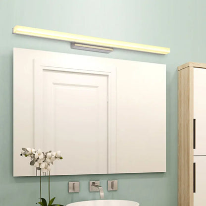 Lámpara de tocador DecorBites™ contemporánea LED cromada con pantalla metálica estilizada para baño