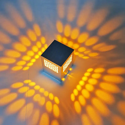 DecorBites™ DecorBites™ Contemporary LED Circle Cutouts Corridor Wall Light in Silver with Blue/Red/Purple Lights