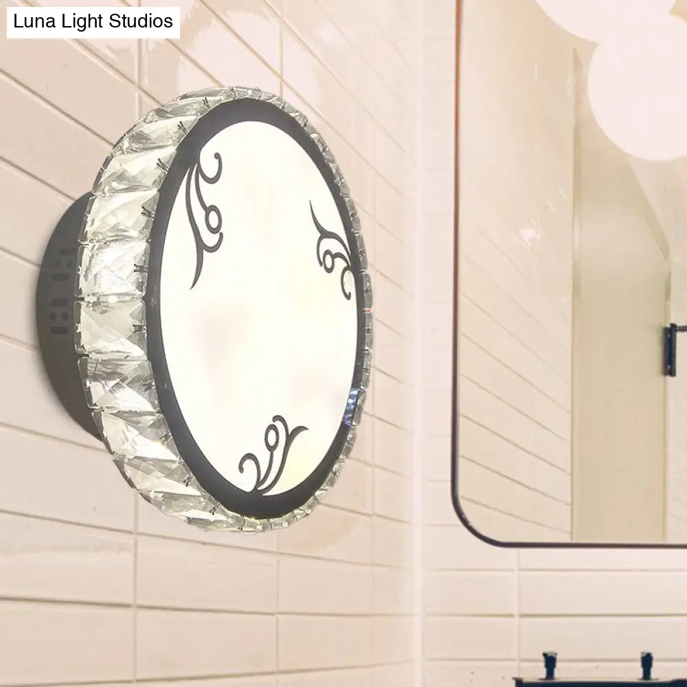 Aplique de pared circular LED contemporáneo DecorBites™ - Diseño de cristal transparente - Opción de luz cálida o blanca - Iluminación de pared