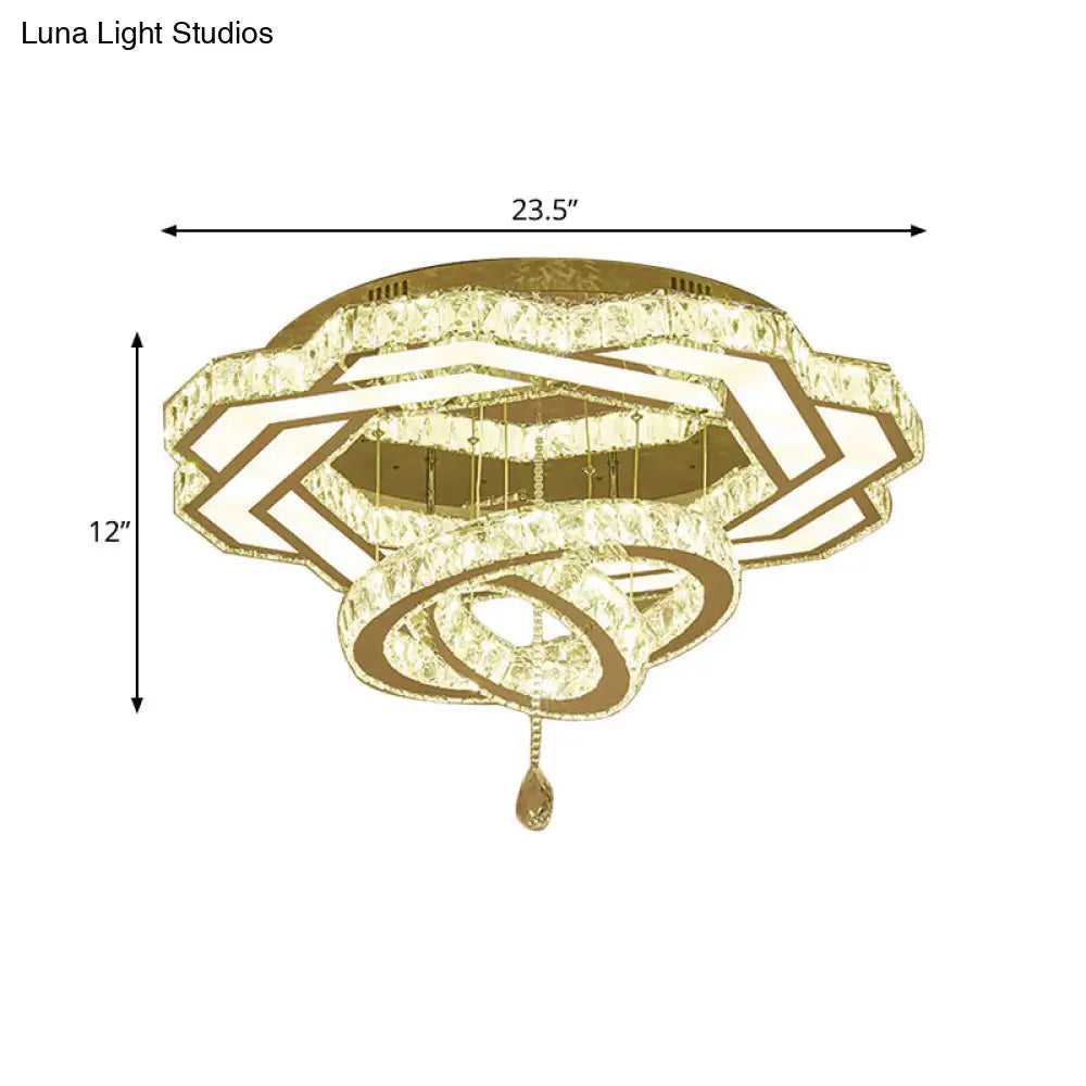 DecorBites™ DecorBites™ Contemporary LED Crystal Ceiling Light - Polished Chrome Finish