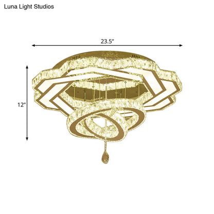 DecorBites™ DecorBites™ Contemporary LED Crystal Ceiling Light - Polished Chrome Finish