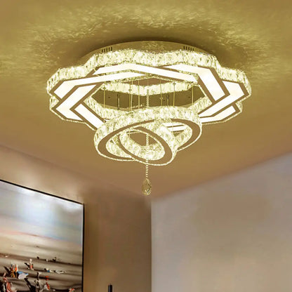 DecorBites™ DecorBites™ Contemporary LED Crystal Ceiling Light - Polished Chrome Finish