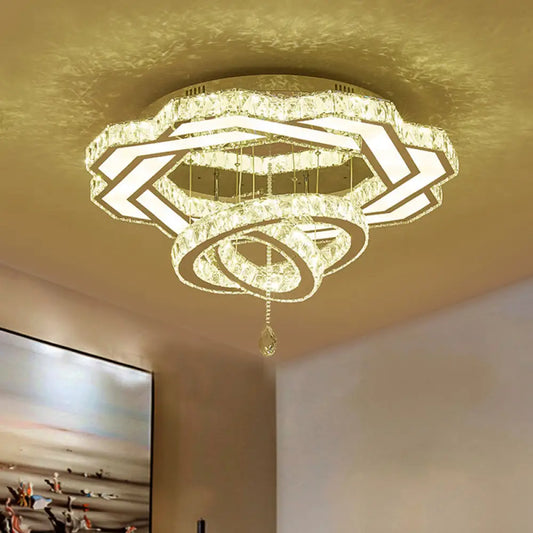 DecorBites™ DecorBites™ Contemporary LED Crystal Ceiling Light - Polished Chrome Finish