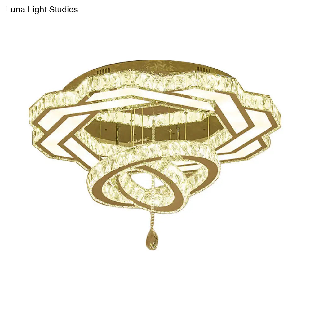 DecorBites™ DecorBites™ Contemporary LED Crystal Ceiling Light - Polished Chrome Finish