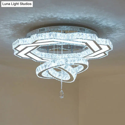 DecorBites™ DecorBites™ Contemporary LED Crystal Ceiling Light - Polished Chrome Finish