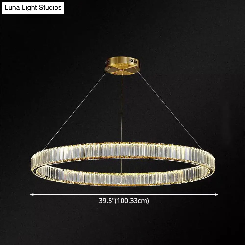 Contemporary LED Crystal Chandelier Pendant Light for Living Room