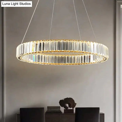 Contemporary LED Crystal Chandelier Pendant Light for Living Room