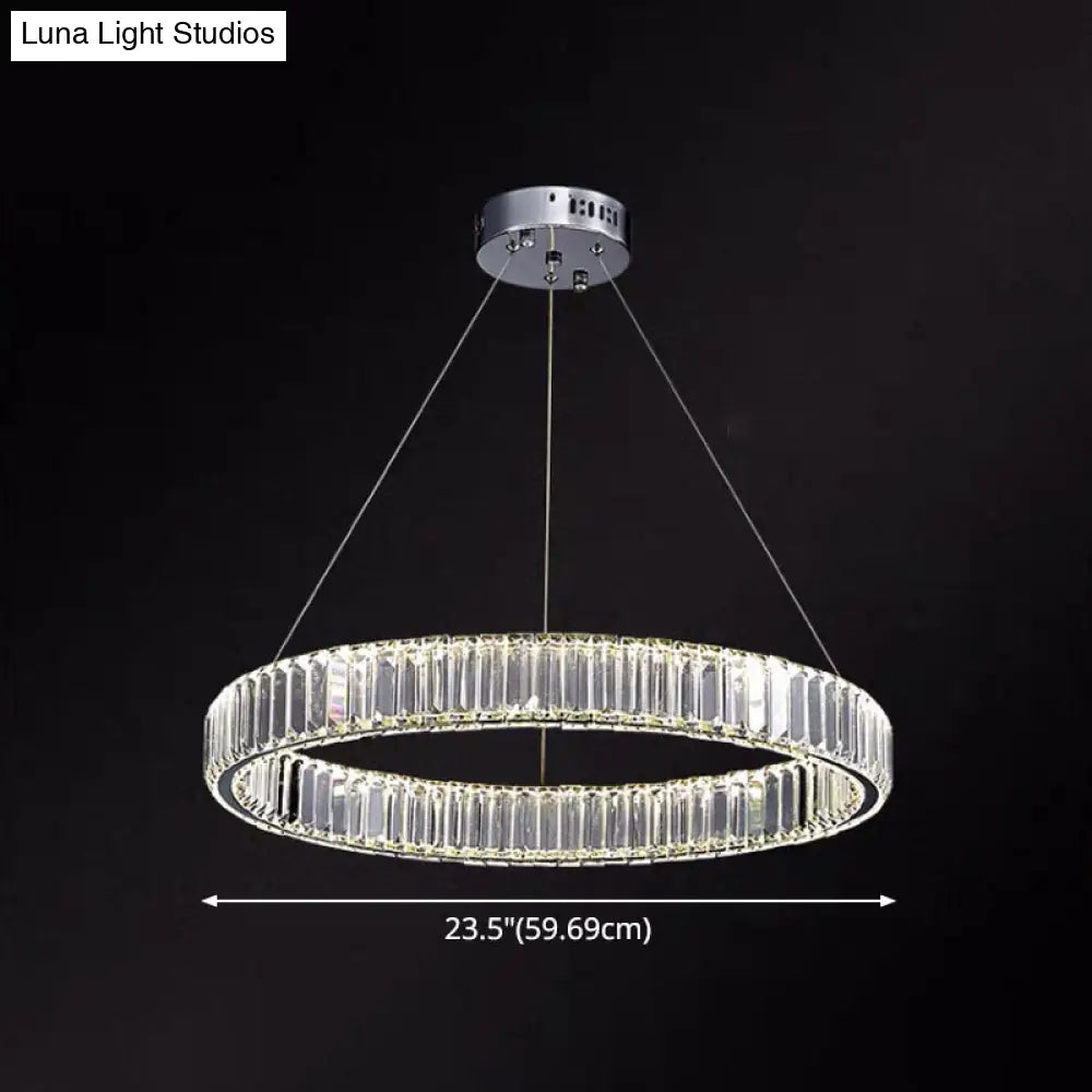 Contemporary LED Crystal Chandelier Pendant Light for Living Room