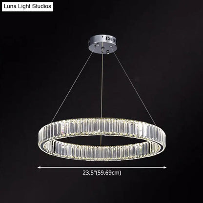 Contemporary LED Crystal Chandelier Pendant Light for Living Room