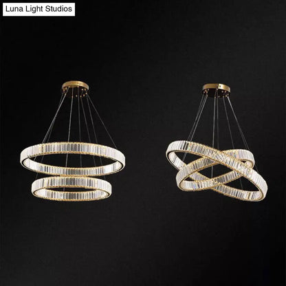 Contemporary LED Crystal Chandelier Pendant Light for Living Room