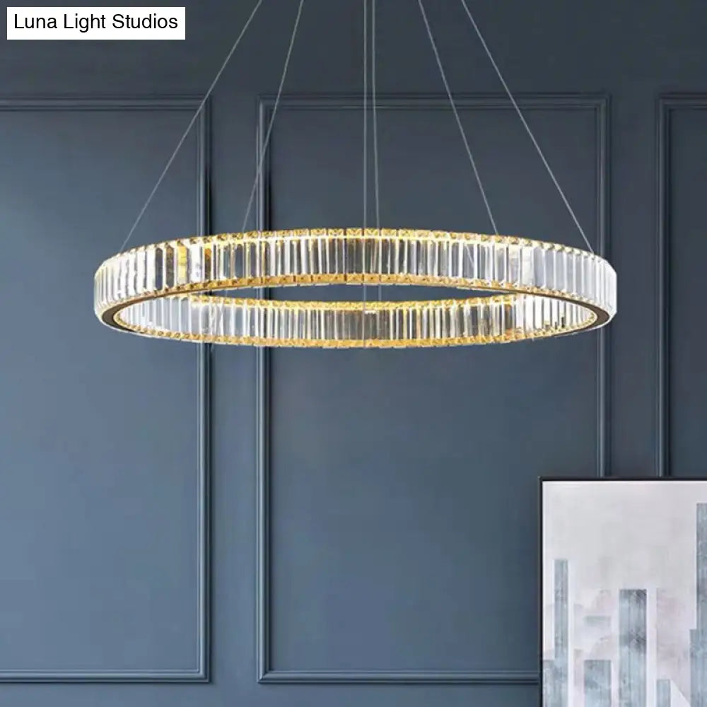 Contemporary LED Crystal Chandelier Pendant Light for Living Room