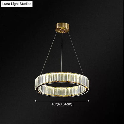 Contemporary LED Crystal Chandelier Pendant Light for Living Room