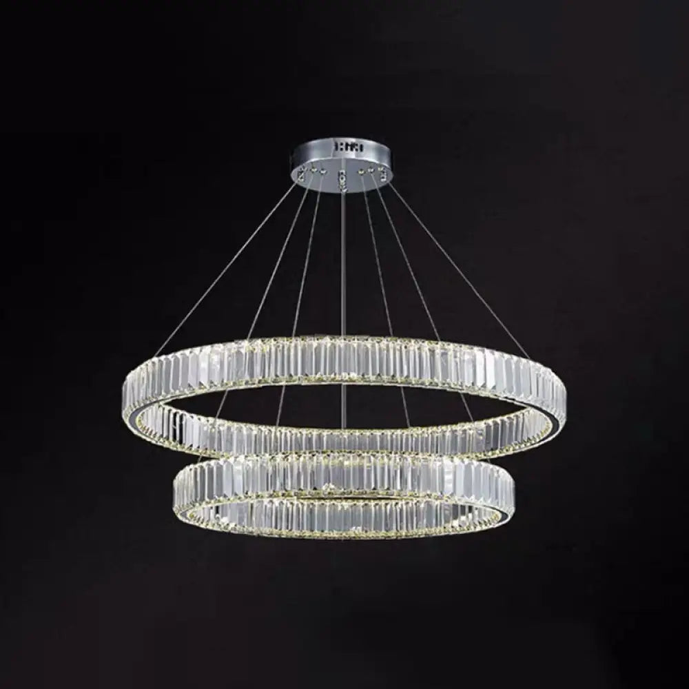 Contemporary LED Crystal Chandelier Pendant Light for Living Room