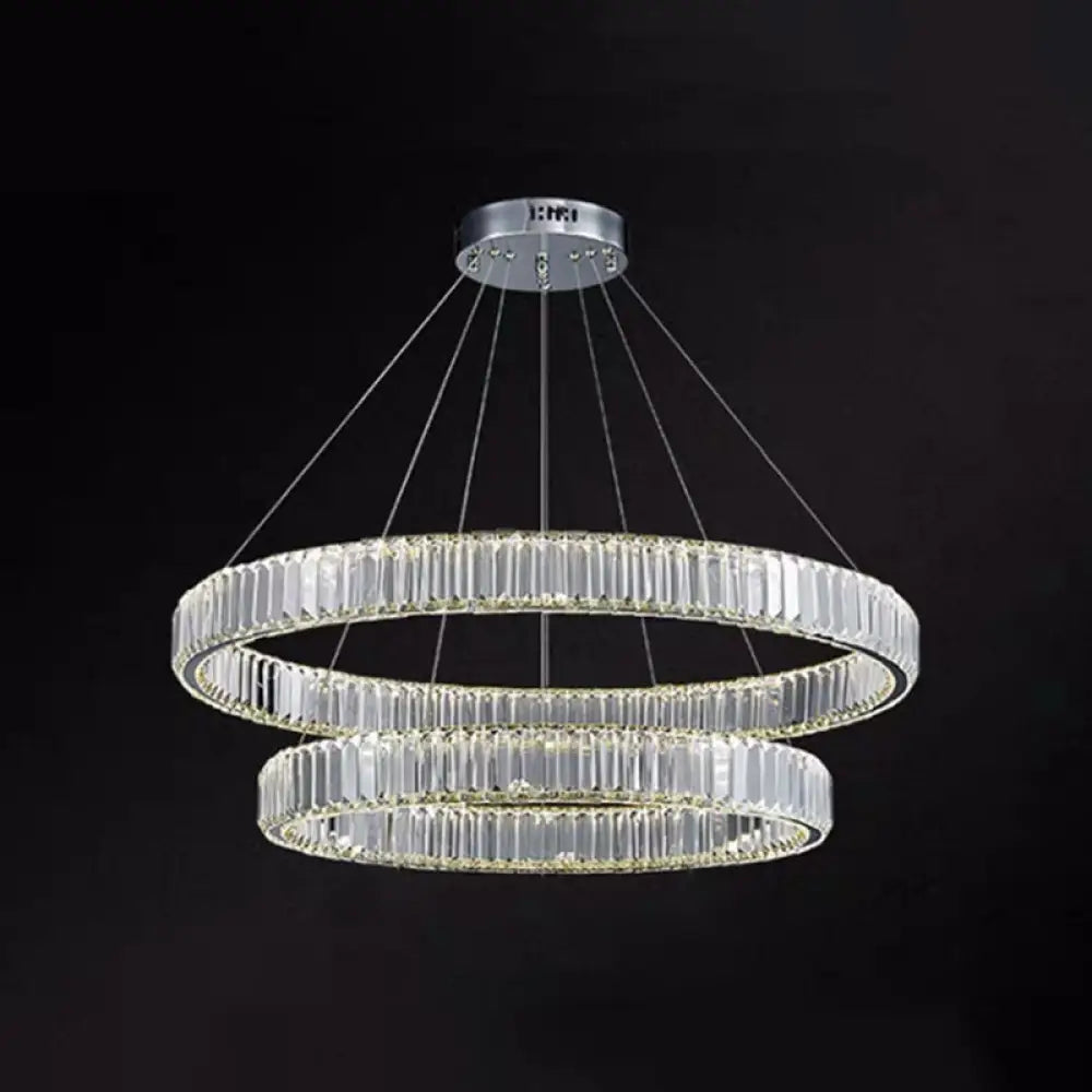 Contemporary LED Crystal Chandelier Pendant Light for Living Room