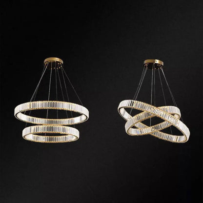 Contemporary LED Crystal Chandelier Pendant Light for Living Room