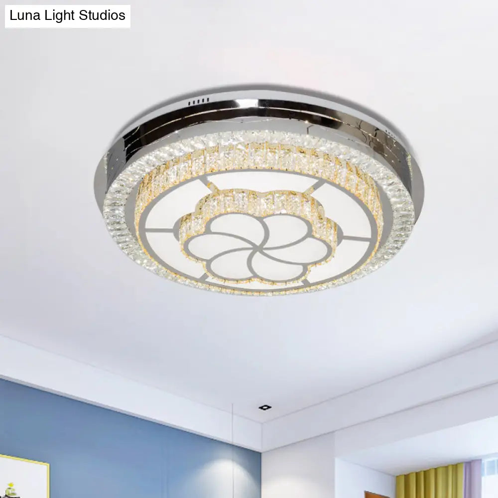DecorBites™ DecorBites™ Contemporary LED Crystal Flush Ceiling Light Fixture for Parlor