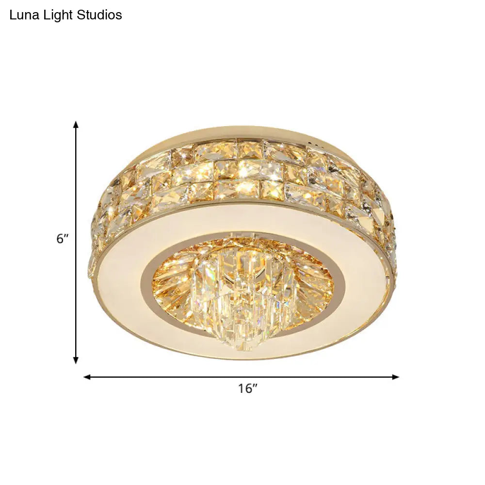 DecorBites™ DecorBites™ مصباح سقف كريستالي LED معاصر مدمج باللون الذهبي لغرفة الطعام