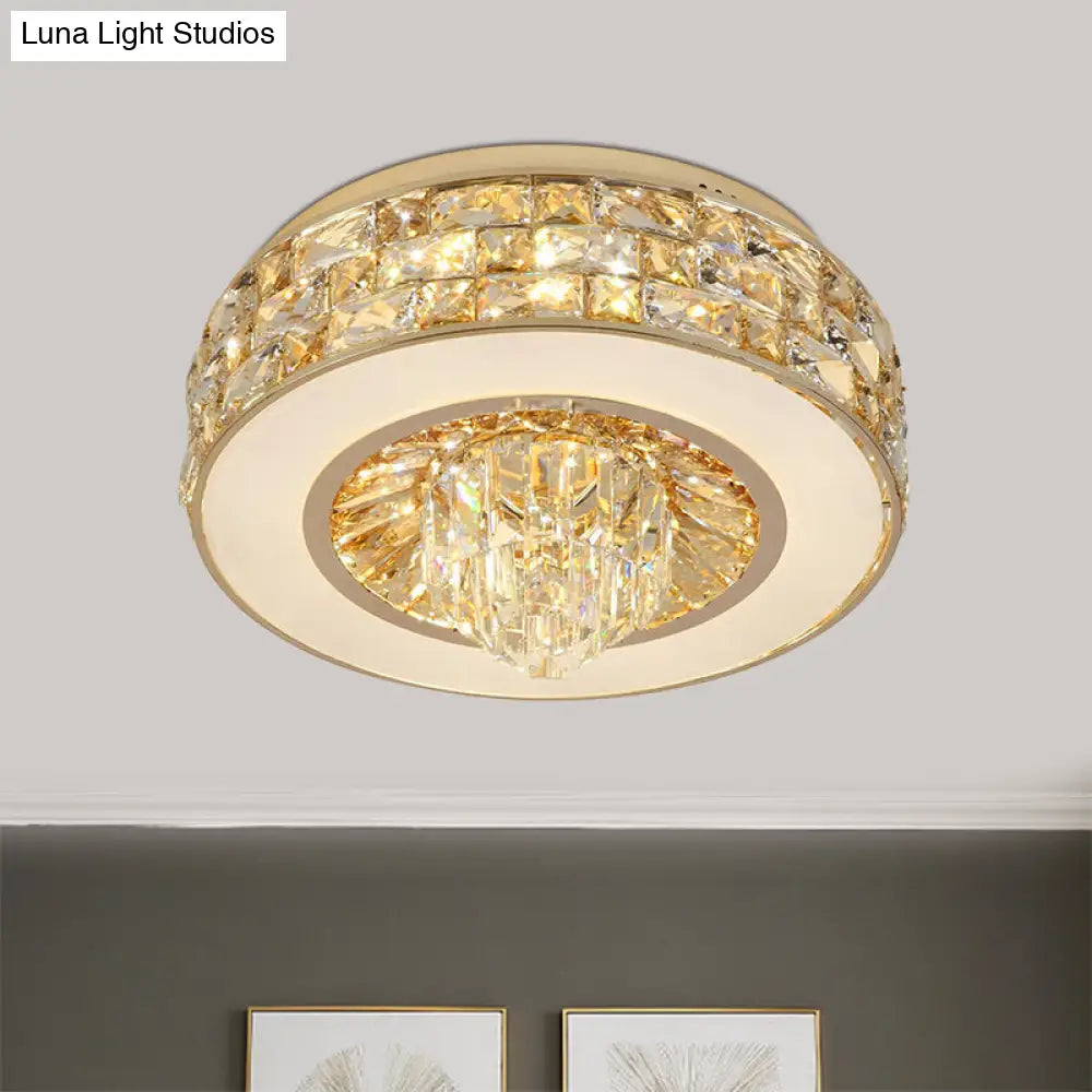 DecorBites™ DecorBites™ مصباح سقف كريستالي LED معاصر مدمج باللون الذهبي لغرفة الطعام