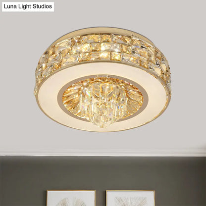 DecorBites™ DecorBites™ مصباح سقف كريستالي LED معاصر مدمج باللون الذهبي لغرفة الطعام