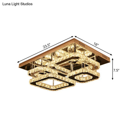 DecorBites™ DecorBites™ Contemporary LED Crystal Insert Ceiling Lamp with Chrome Finish