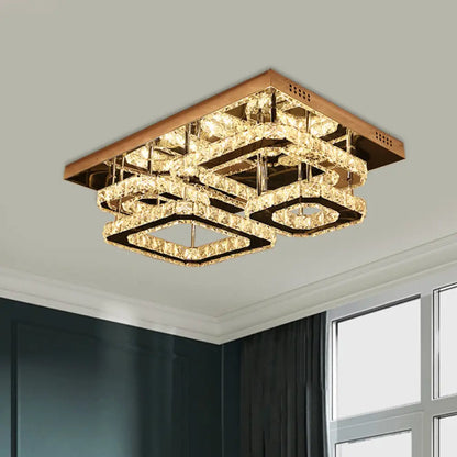 DecorBites™ DecorBites™ Contemporary LED Crystal Insert Ceiling Lamp with Chrome Finish