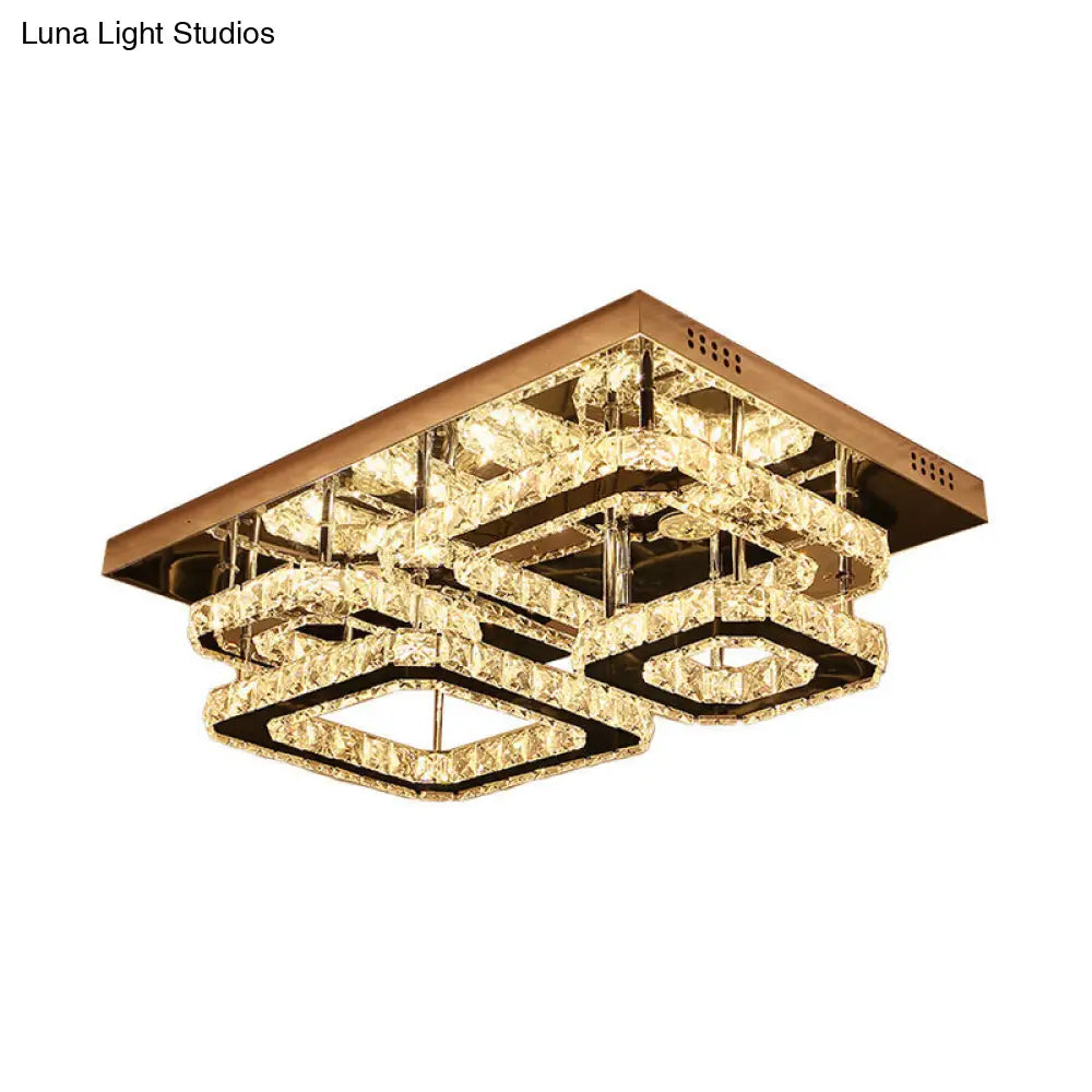 DecorBites™ DecorBites™ Contemporary LED Crystal Insert Ceiling Lamp with Chrome Finish