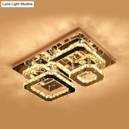 DecorBites™ DecorBites™ Contemporary LED Crystal Insert Ceiling Lamp with Chrome Finish