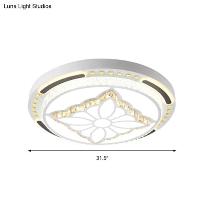 Lámpara de techo empotrada DecorBites™ contemporánea con pantalla de cristal LED - 23,5"/31,5" de ancho - Blanca