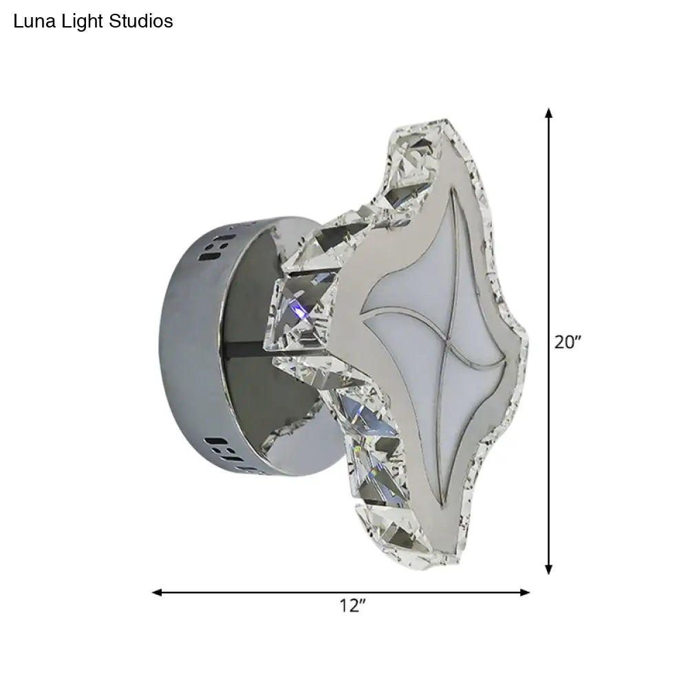 DecorBites™ DecorBites™ Contemporary LED Crystal Wall Light Fixture: Chrome Finish. Perfect Windmill Sconce for Living Room