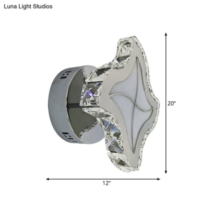 DecorBites™ DecorBites™ Contemporary LED Crystal Wall Light Fixture: Chrome Finish. Perfect Windmill Sconce for Living Room