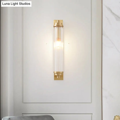 DecorBites™ Contemporary LED Crystal Wall Light Fixture for Living Room with Clear Cylinder Pipes