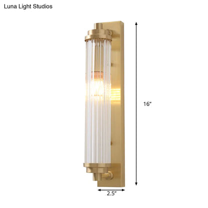 DecorBites™ Contemporary LED Crystal Wall Light Fixture for Living Room with Clear Cylinder Pipes