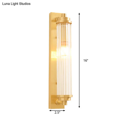 DecorBites™ Contemporary LED Crystal Wall Light Fixture for Living Room with Clear Cylinder Pipes